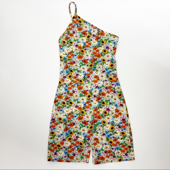 Zara Floral One Shoulder Romper - Picture 2 of 10